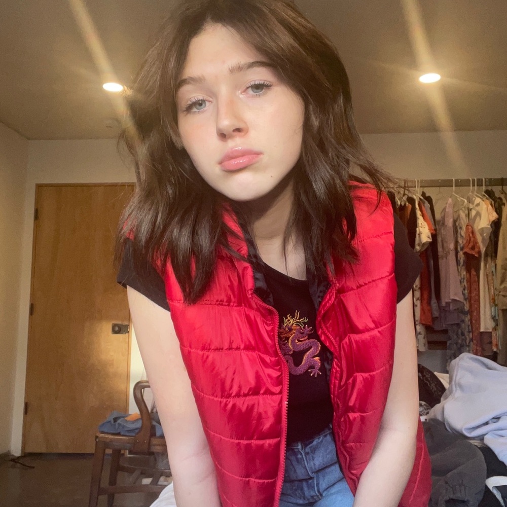 Thrifted red vest